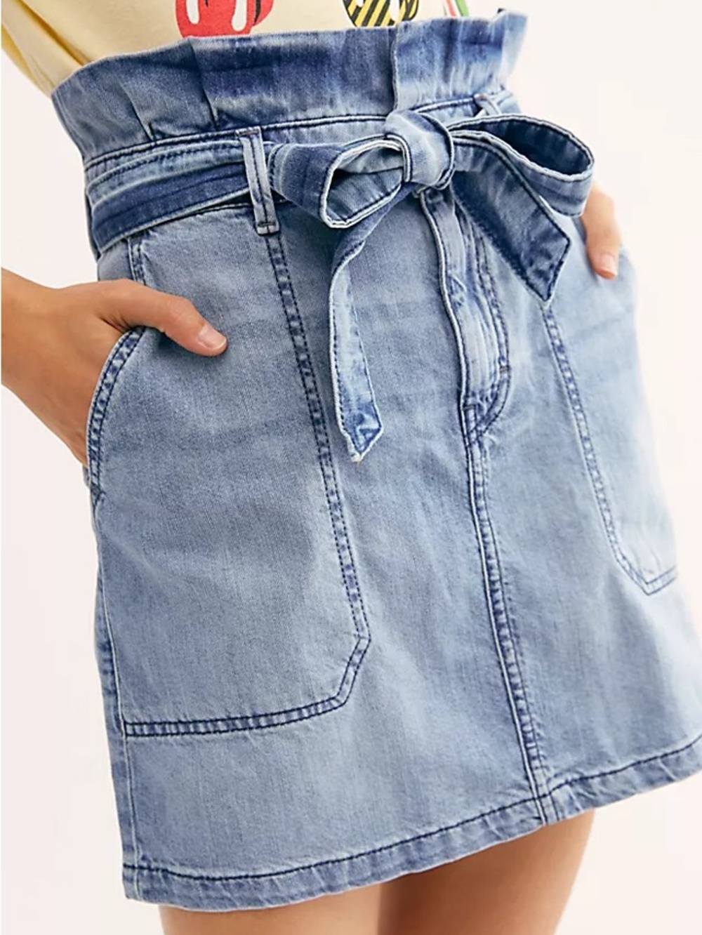 Free People Denim Paper bag Skirt